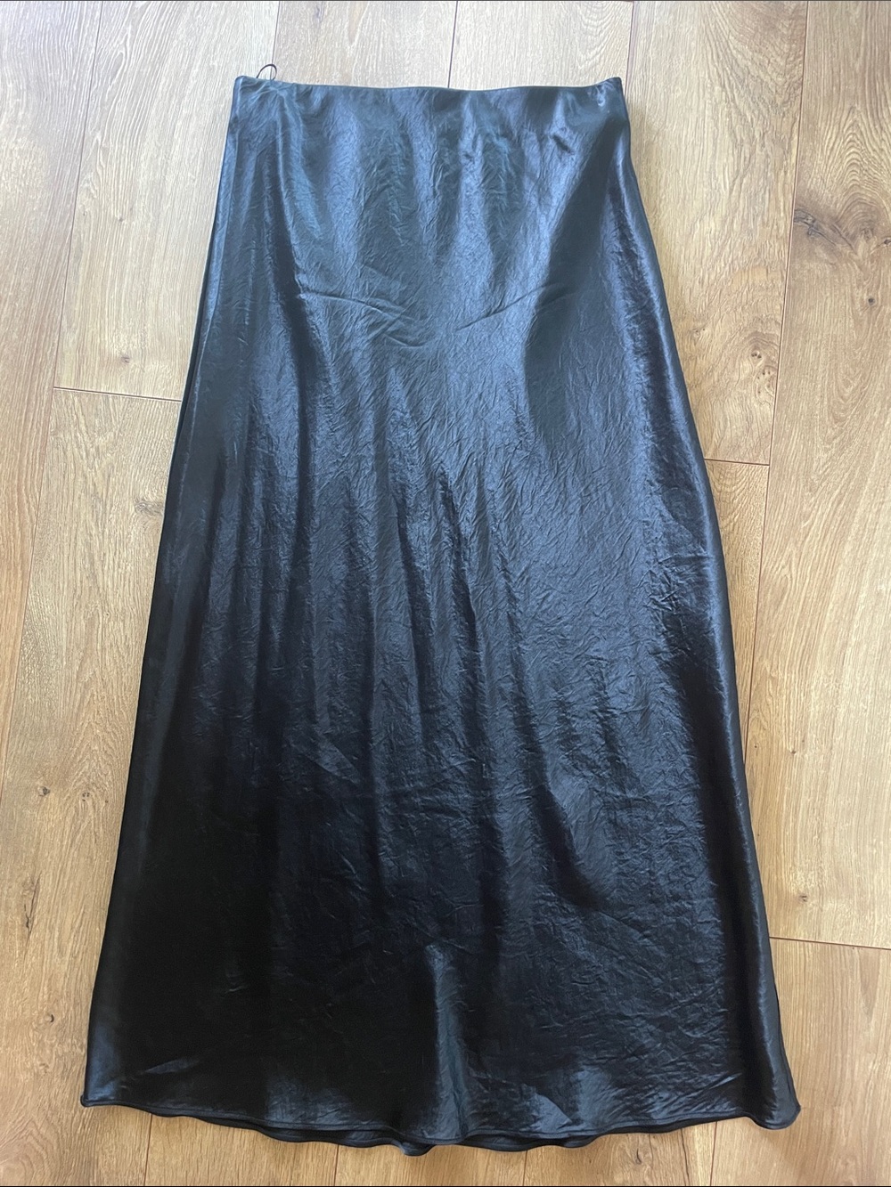 Aritzia Black Satin Maxi Slip Skirt